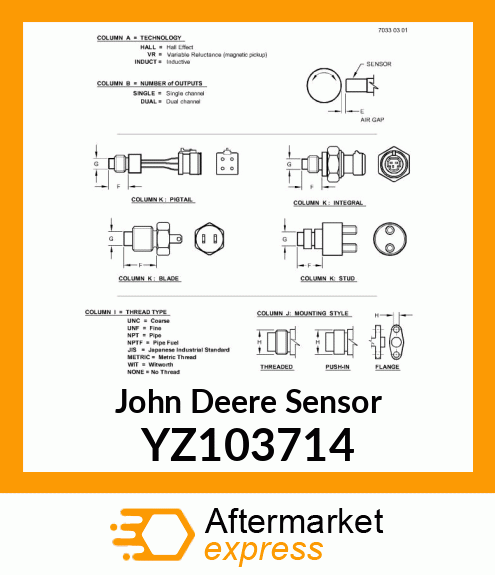 SENSOR, MAGNETIC PICKUP YZ103714