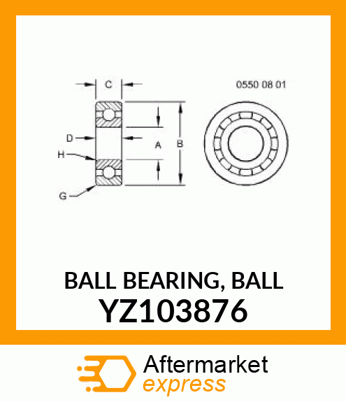 BALL BEARING, BALL YZ103876