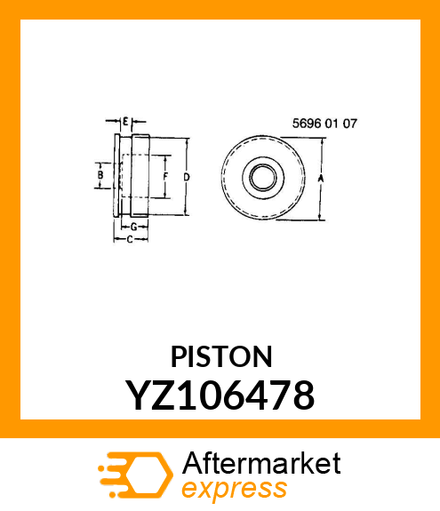 PISTON, CLUTCH YZ106478