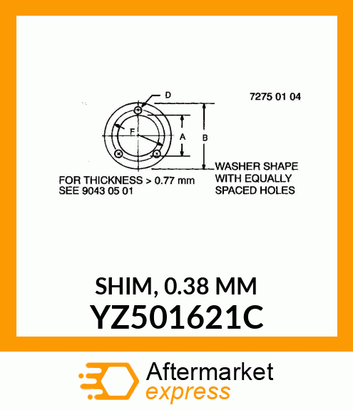 SHIM, 0.38 MM YZ501621C