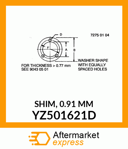 SHIM, 0.91 MM YZ501621D