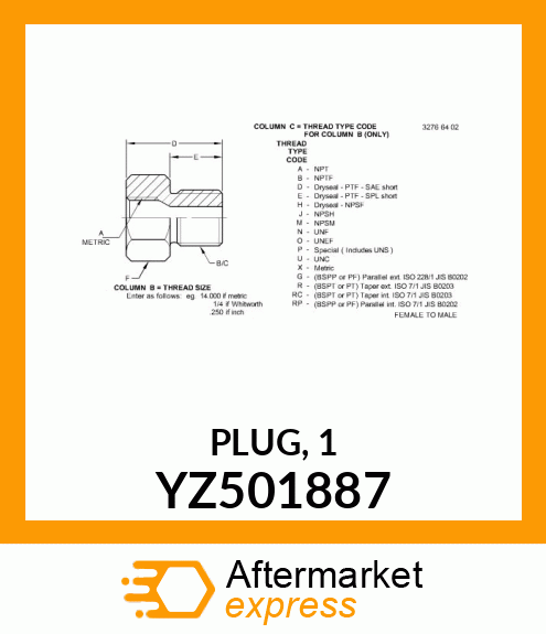 PLUG, 1 YZ501887