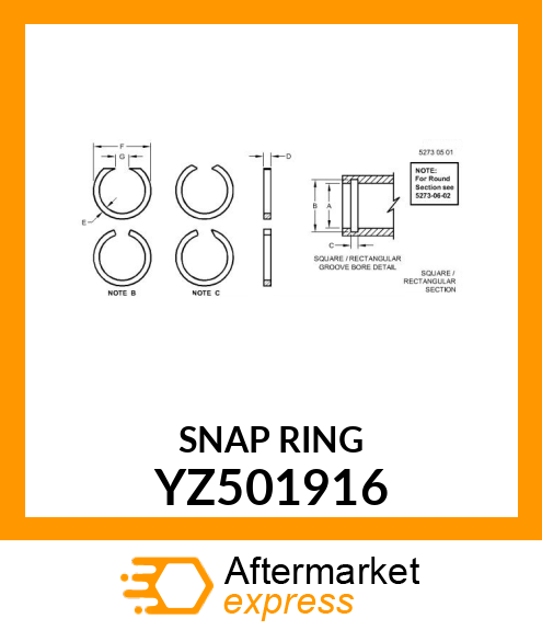 SNAP RING, RETAINING YZ501916