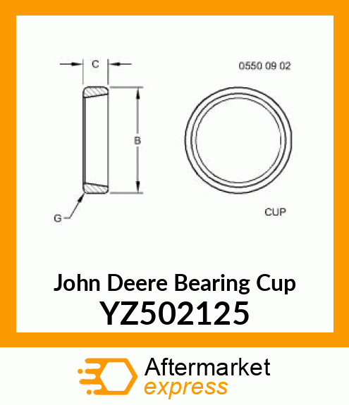 BEARING CUP, BEARING CUP YZ502125