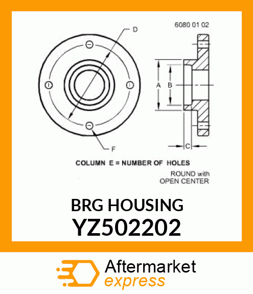 BEARING HOUISING W/O BEARING YZ502202