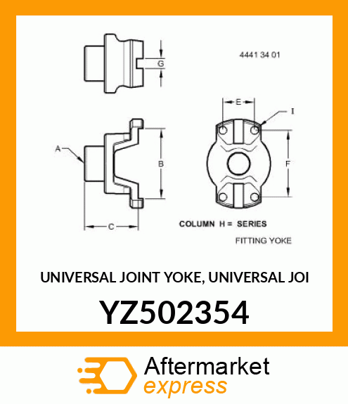 UNIVERSAL JOINT YOKE, UNIVERSAL JOI YZ502354