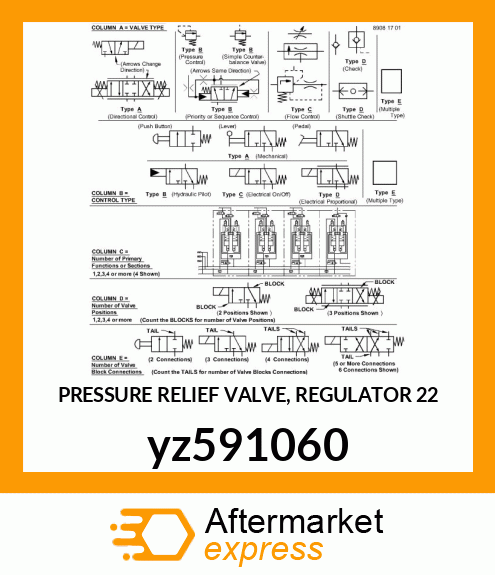 PRESSURE RELIEF VALVE, REGULATOR 22 yz591060