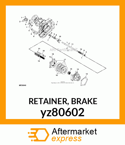 RETAINER, BRAKE yz80602