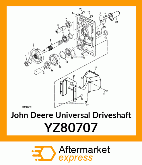 SHAFT, OUTPUT REAR PTO YZ80707