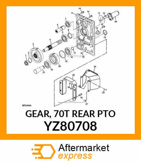 GEAR, 70T REAR PTO YZ80708