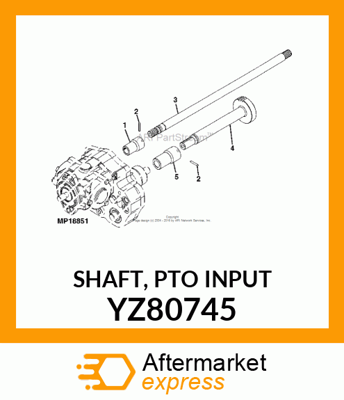 SHAFT, PTO INPUT YZ80745