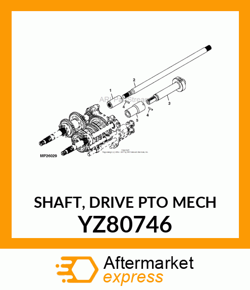 SHAFT, DRIVE PTO (MECH) YZ80746