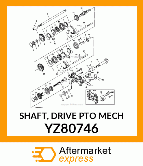 SHAFT, DRIVE PTO (MECH) YZ80746