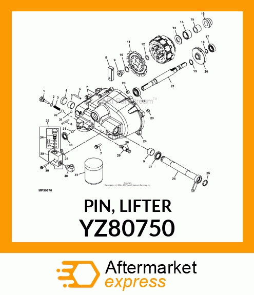 PIN, LIFTER YZ80750