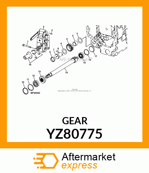 GEAR, 25T MID PTO DRIVER YZ80775