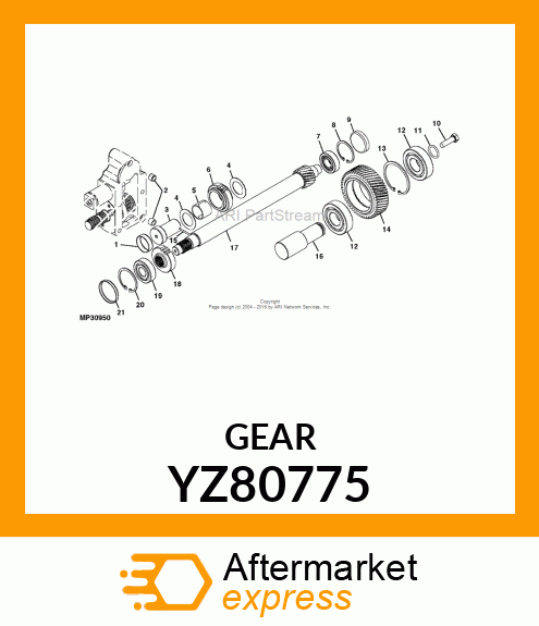 GEAR, 25T MID PTO DRIVER YZ80775