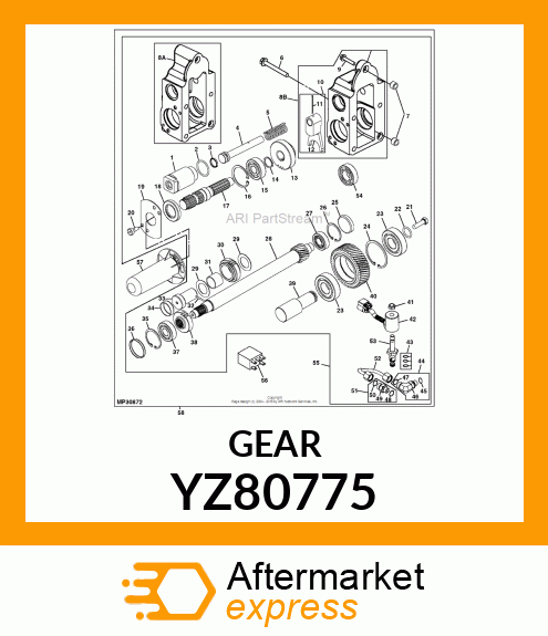 GEAR, 25T MID PTO DRIVER YZ80775