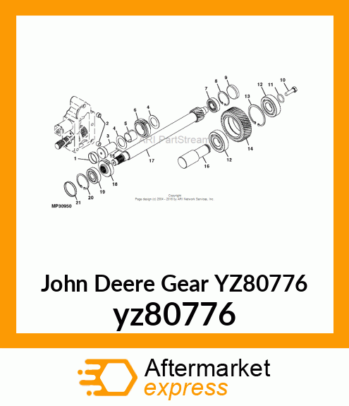 GEAR, 27T IDLER MID PTO yz80776