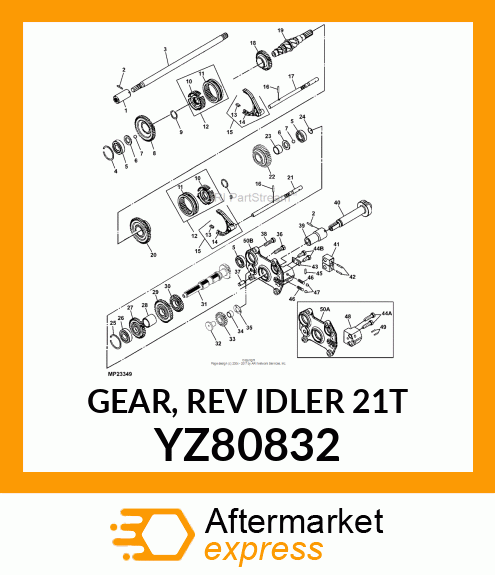 GEAR, REV IDLER 21T YZ80832