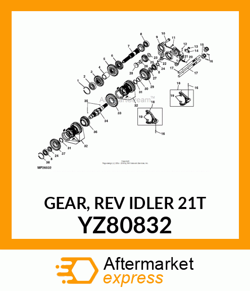 GEAR, REV IDLER 21T YZ80832