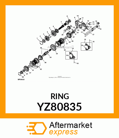 SNAP RING, RETAINING YZ80835