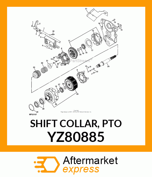 SHIFT COLLAR, PTO YZ80885