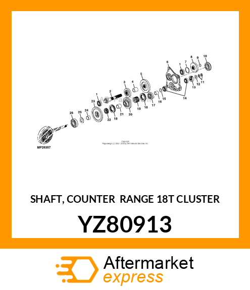 SHAFT, COUNTER RANGE 18T CLUSTER YZ80913