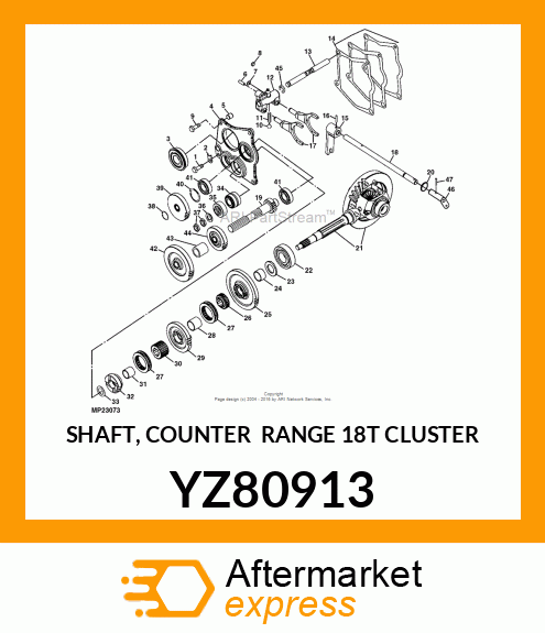 SHAFT, COUNTER RANGE 18T CLUSTER YZ80913