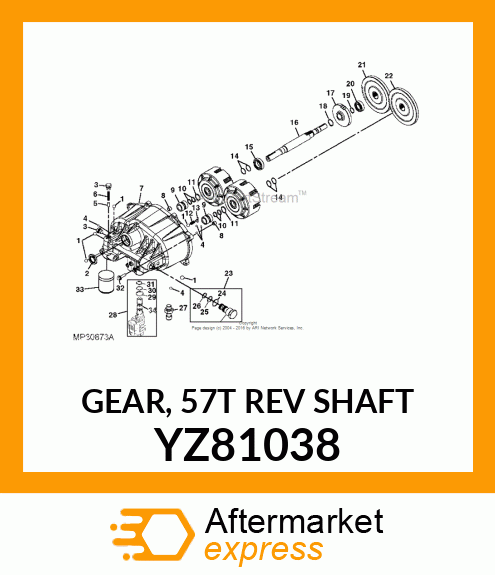 GEAR, 57T REV SHAFT YZ81038