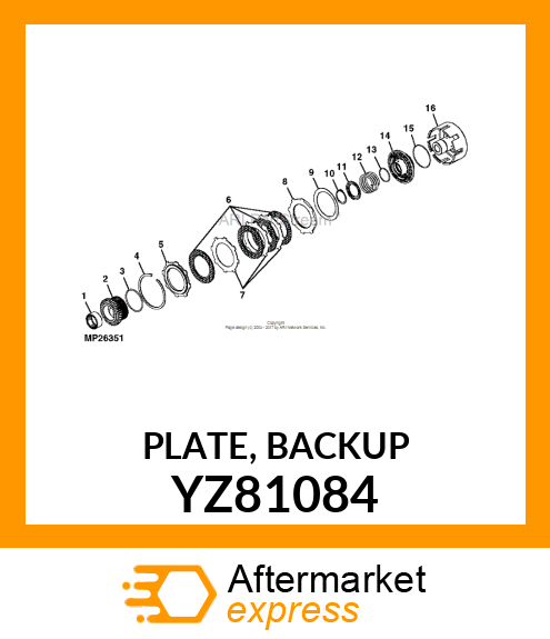 PLATE, BACKUP YZ81084