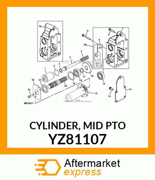 CYLINDER, MID PTO YZ81107