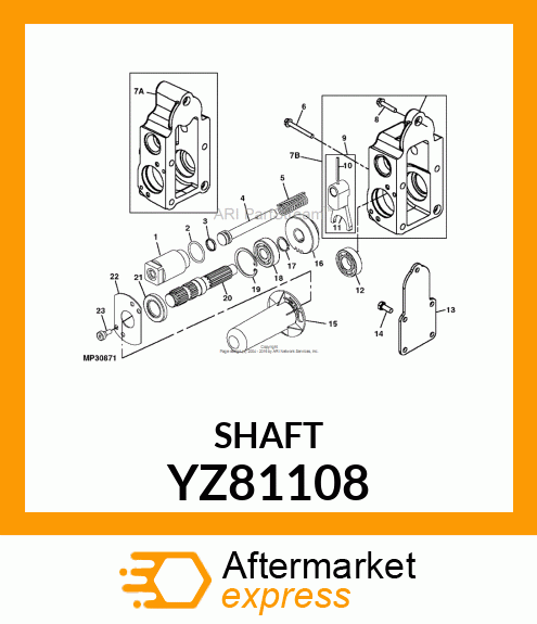 SHAFT, SHIFTER MID PTO YZ81108