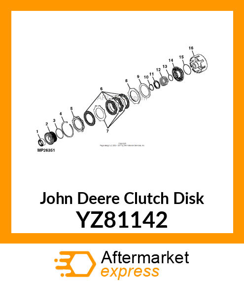 CLUTCH DISK, FRICTION YZ81142