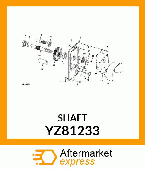 SHAFT, DRIVE SINGLE SPD REAR PTO YZ81233