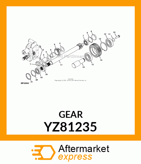 GEAR, 50T IDLER REAR PTO YZ81235