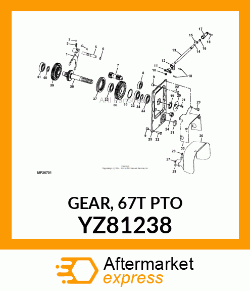 GEAR, 67T PTO YZ81238