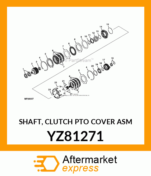 SHAFT, CLUTCH PTO COVER ASM YZ81271