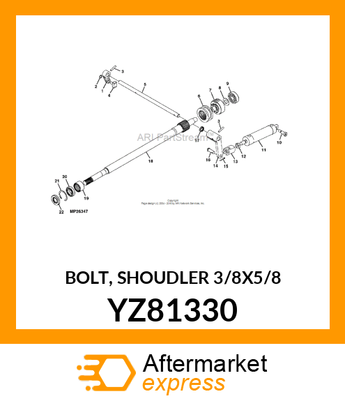 BOLT, SHOUDLER 3/8X5/8 YZ81330