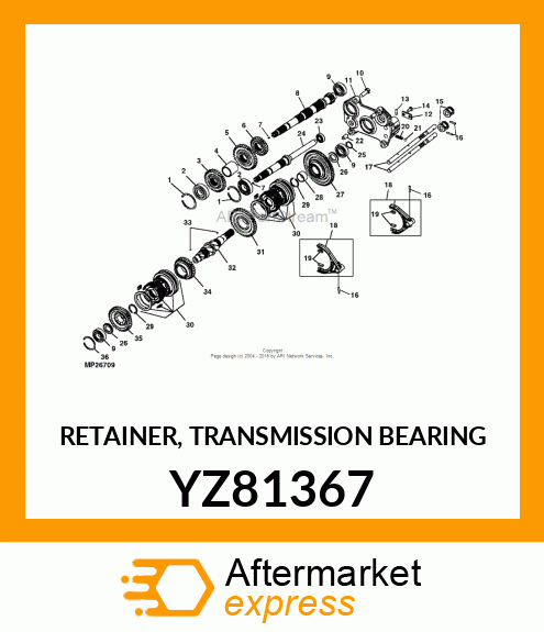 RETAINER, TRANSMISSION BEARING YZ81367