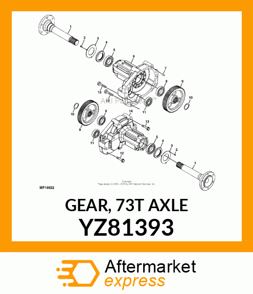 GEAR, 73T AXLE YZ81393