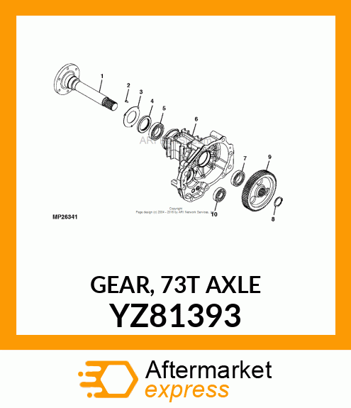 GEAR, 73T AXLE YZ81393