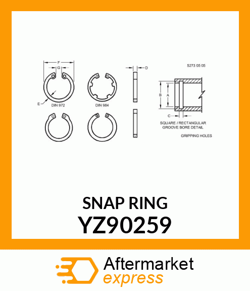 SNAP RING, SNAP RING, 85.00 X 2.90 YZ90259