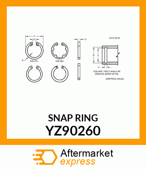 SNAP RING, SNAP RING, 85.00 X 2.80 YZ90260