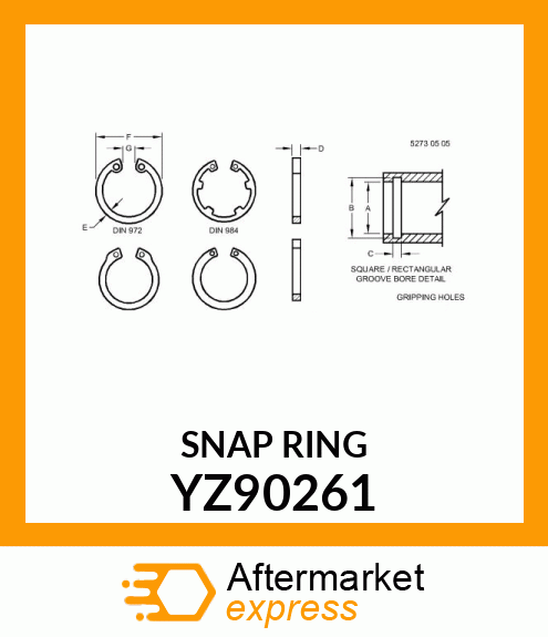 SNAP RING, SNAP RING, 85.00 X 2.70 YZ90261