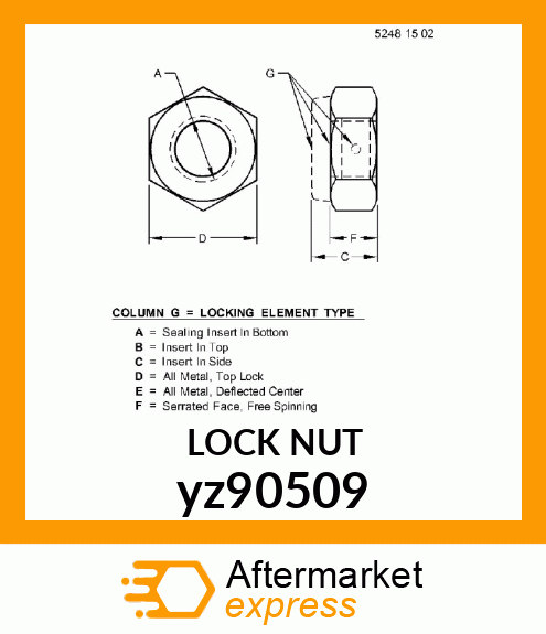 LOCK NUT yz90509