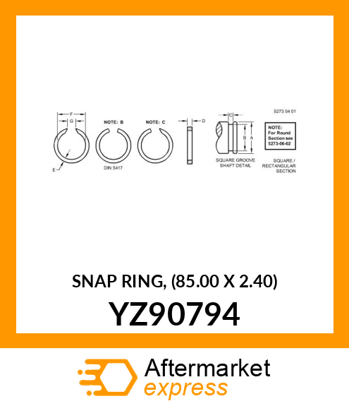 SNAP RING, (85.00 X 2.40) YZ90794