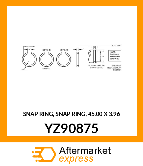 SNAP RING, SNAP RING, 45.00 X 3.96 YZ90875