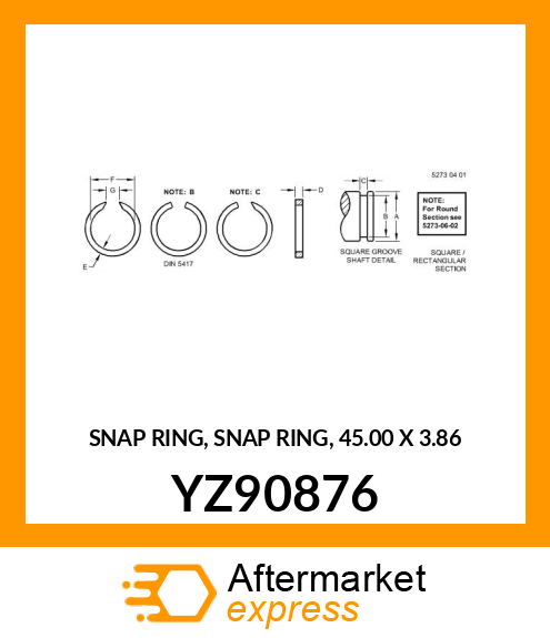 SNAP RING, SNAP RING, 45.00 X 3.86 YZ90876