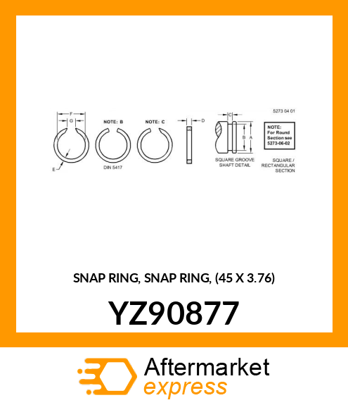 SNAP RING, SNAP RING, (45 X 3.76) YZ90877