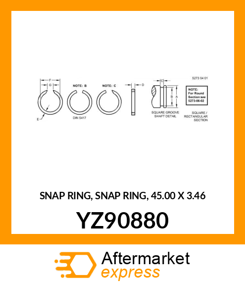 SNAP RING, SNAP RING, 45.00 X 3.46 YZ90880